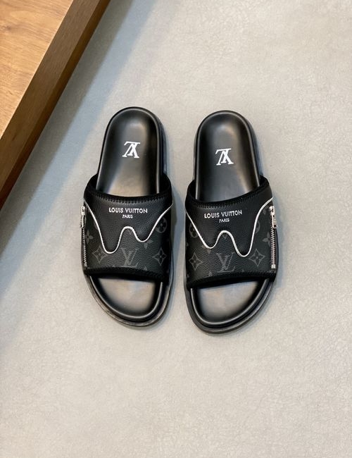 Louis Vuitton LV Monogram Slide Sandals Velcro Strap
