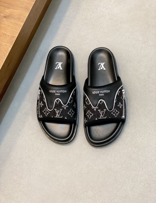Louis Vuitton LV Monogram Slide Sandals Velcro Strap