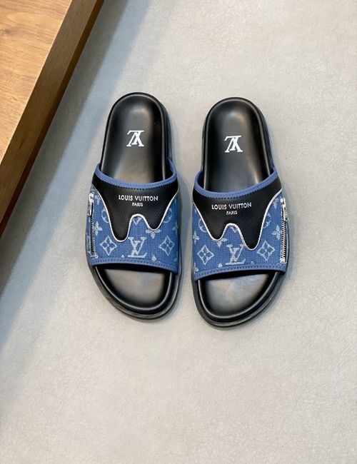 Louis Vuitton LV Monogram Slide Sandals Velcro Strap