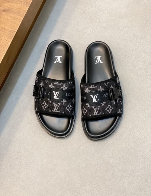 Louis Vuitton LV Monogram Slide Sandals Velcro Strap