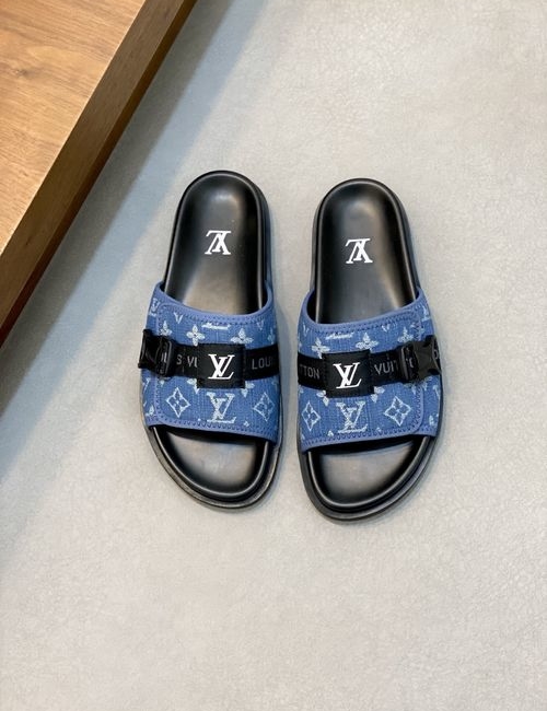 Louis Vuitton LV Monogram Slide Sandals Velcro Strap