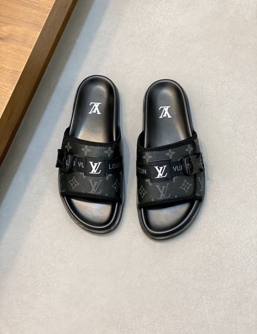 Louis Vuitton LV Monogram Slide Sandals Velcro Strap