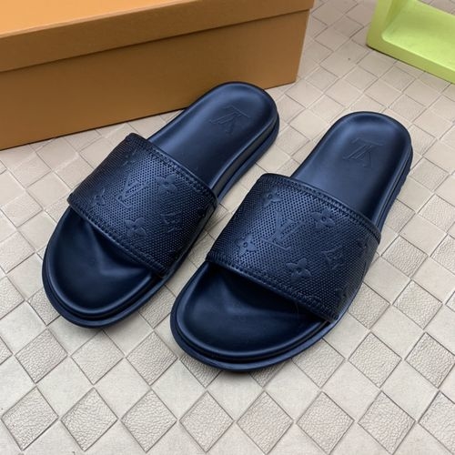 Louis Vuitton LV Monogram Pattern Slide Sandals With Light Sole