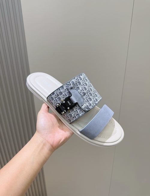 Christian Dior CD Aqua Sandals With Oblique Printed Adjustable Straps