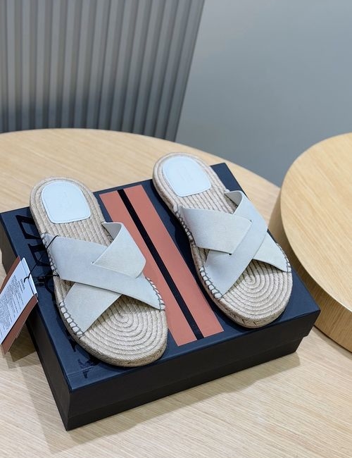 Zegna Woven Straw Slip On Beach Slippers