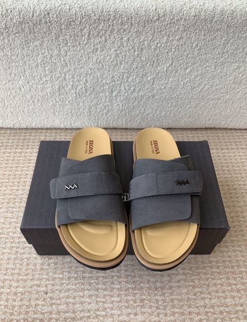 Zegna XXX Series Leather Suede Slippers