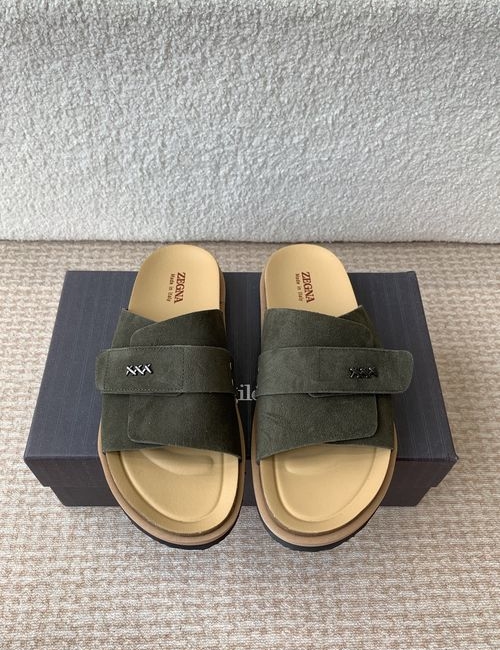 Zegna XXX Series Leather Suede Slippers