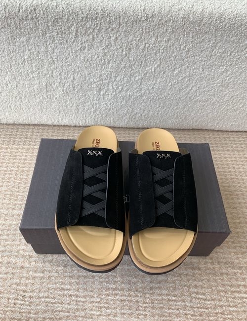 Zegna XXX Series Leather Suede Slippers