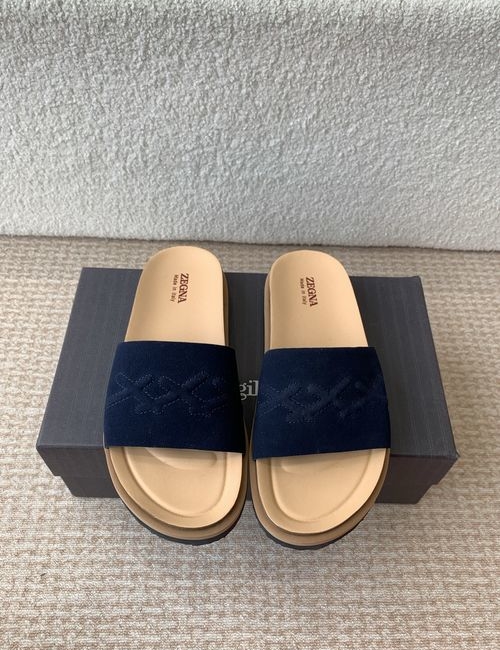 Zegna XXX Series Leather Suede Slippers