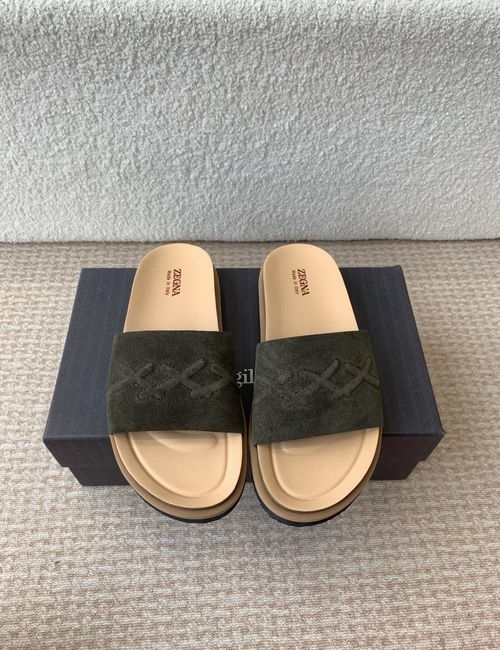 Zegna XXX Series Leather Suede Slippers