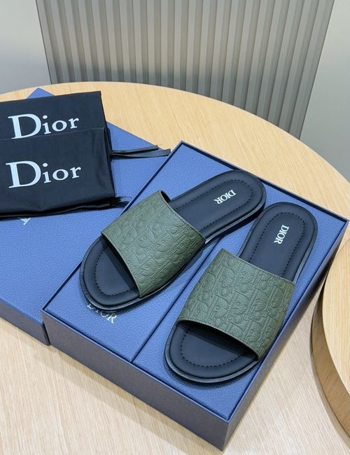 Christian Dior CD Alias Cowhide Slippers Oblique Printed Sole