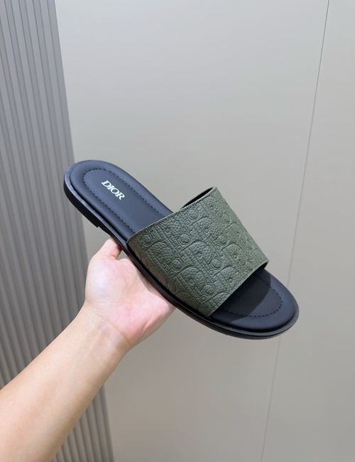 Christian Dior CD Alias Cowhide Slippers Oblique Printed Sole