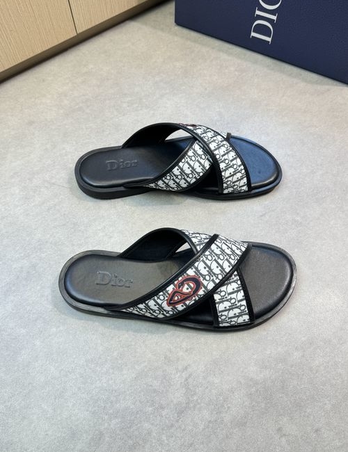 Christian Dior CD Canvas Printed Casual Slides