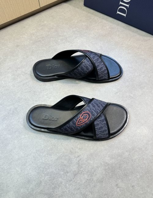 Christian Dior CD Canvas Printed Casual Slides