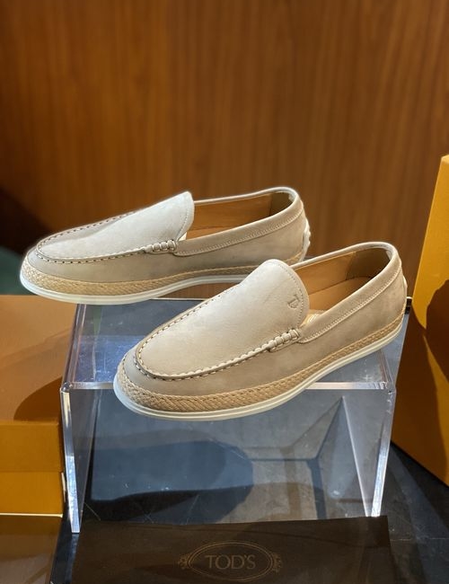 Tods Cow Leather Loafers With Braided Sole