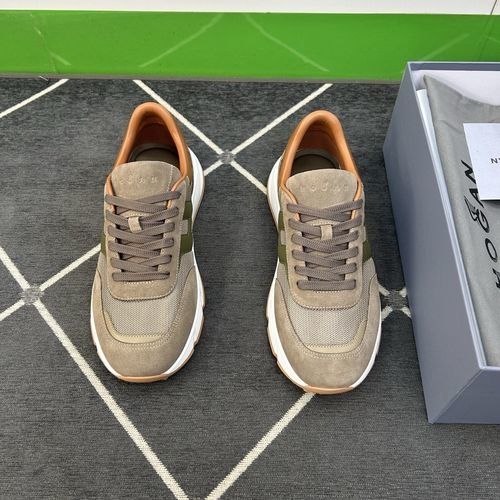 Hogan Matte Leather Color-block Skate Shoes