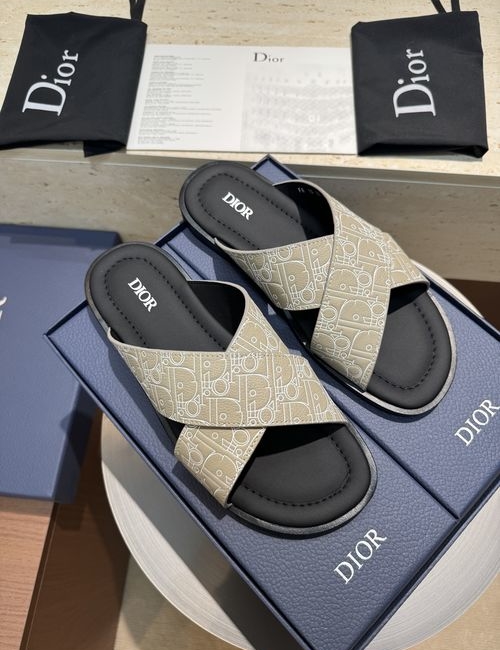 Christian Dior CD Alias Cross Strap Leather Sandals With CD Logo