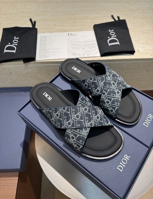 Christian Dior CD Alias Cross Strap Leather Sandals With CD Logo