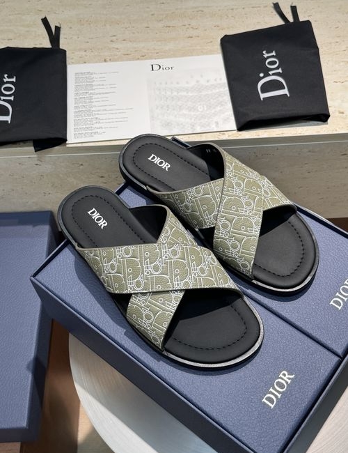 Christian Dior CD Alias Cross Strap Leather Sandals With CD Logo