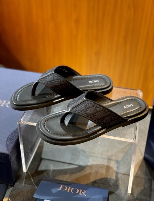 Christian Dior CD Alias Thong Sandals Oblique Printed Non-slip Soles