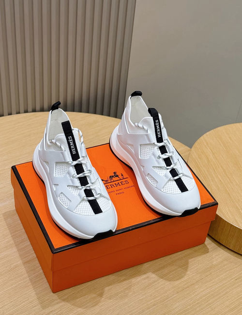 Hermes Katana Knit Leather Sneakers