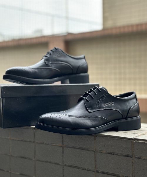 Ecco Brogue Leather Lace-Up Dress Shoes