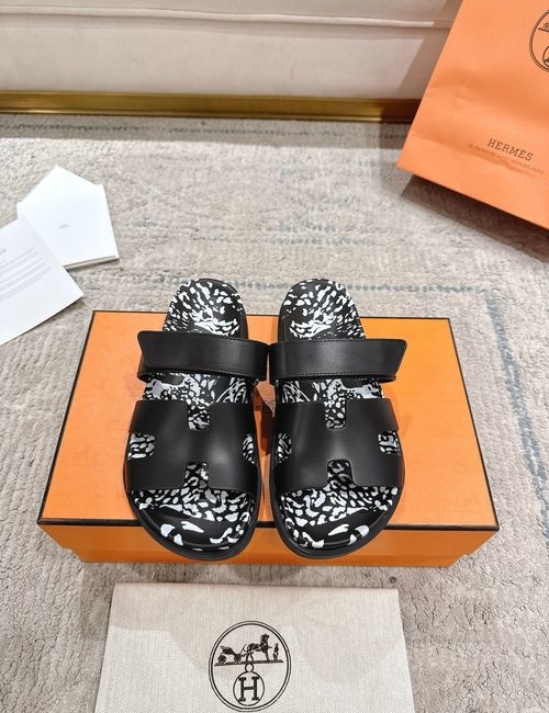 Hermes Chypre Slippers With Comfortable Soft Insole