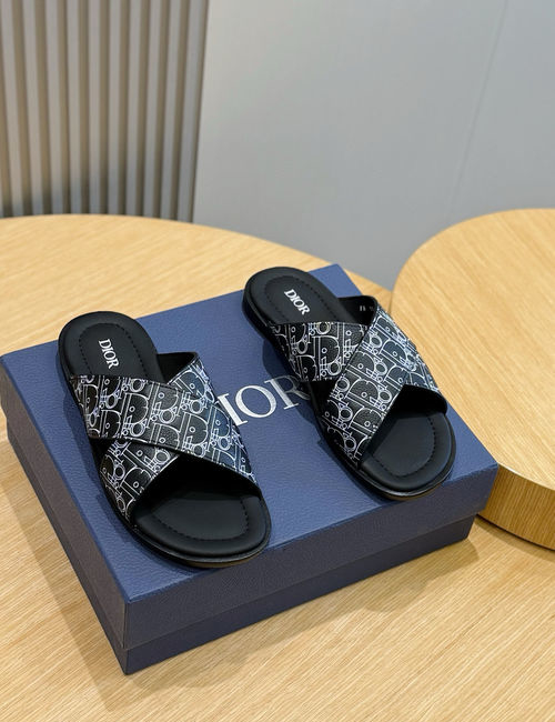 Christian Dior CD Alias Leather Slide Sandals
