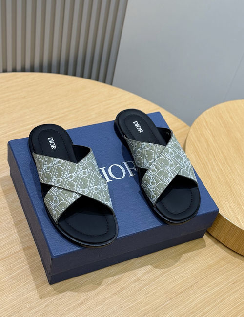 Christian Dior CD Alias Leather Slide Sandals