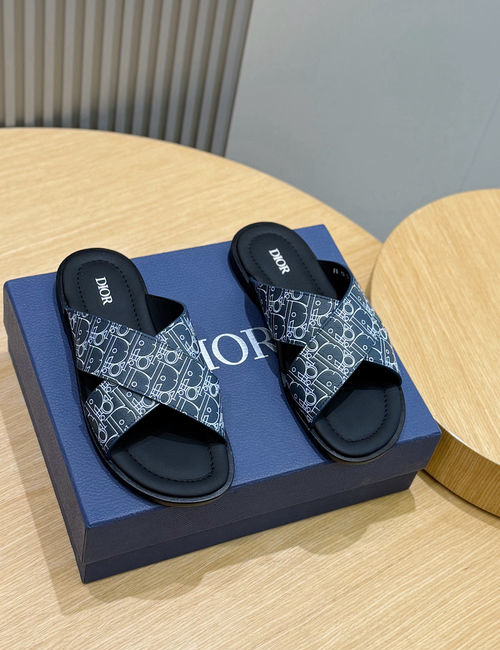 Christian Dior CD Alias Leather Slide Sandals