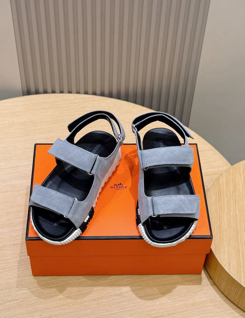 Hermes Electric Sandals Calfskin Suede Sole Comfortable