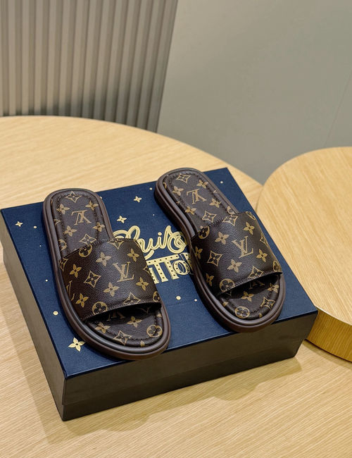 Louis Vuitton LV Waterfront Monogram Canvas Waterproof Slides
