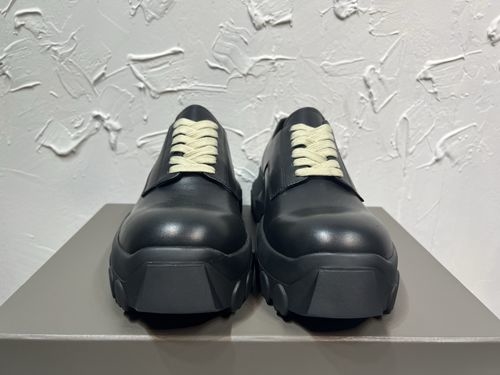 Rick Owens Lace-Up Leather Round Toe Shoes