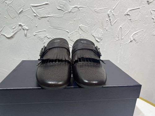 Prada Derby Tassel Trim Monk Shoes