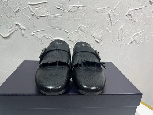 Prada Derby Shuffle Tassel Monk Shoes Leather Sole