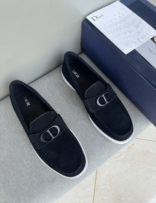 Christian Dior CD Casual Leather Shoes Stitched Detail Rubber Outsole Cowhide Lining