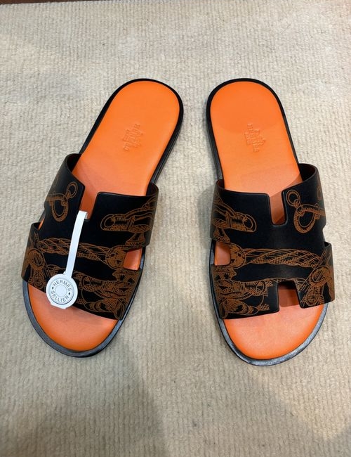 Hermes Classic Slippers With Leather Outsole