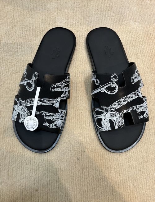 Hermes Classic Slippers With Leather Outsole