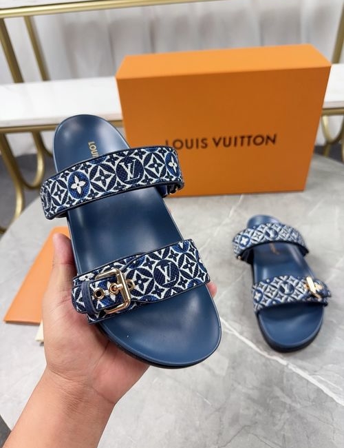 Louis Vuitton LV Adjustable Buckle Printed Slippers