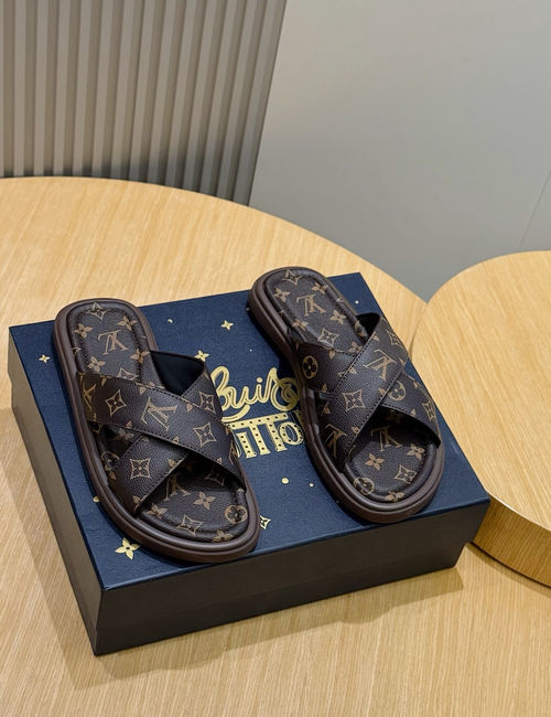 Louis Vuitton LV Waterfront Monogram Canvas Waterproof Slides
