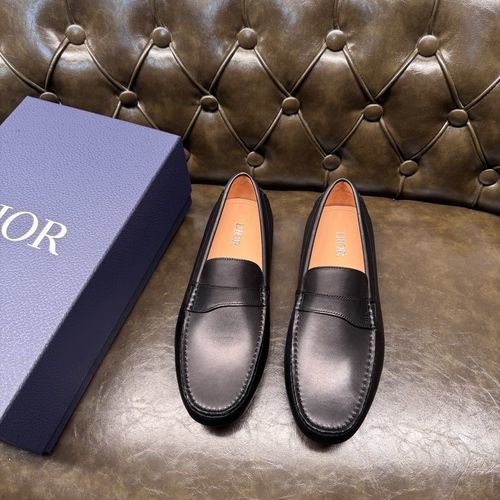Christian Dior CD Leather Loafers With Bee Patch