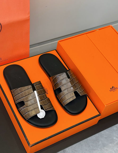Hermes Classic Slides Calfskin Leather Outsole