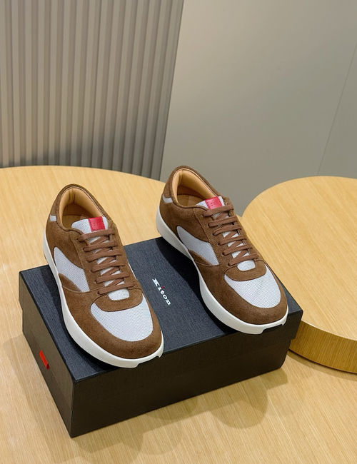 Kiton Red Logo Breathable Casual Shoes