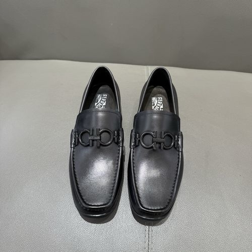 Ferragamo Classic Moccasin With Black Gancini Buckle