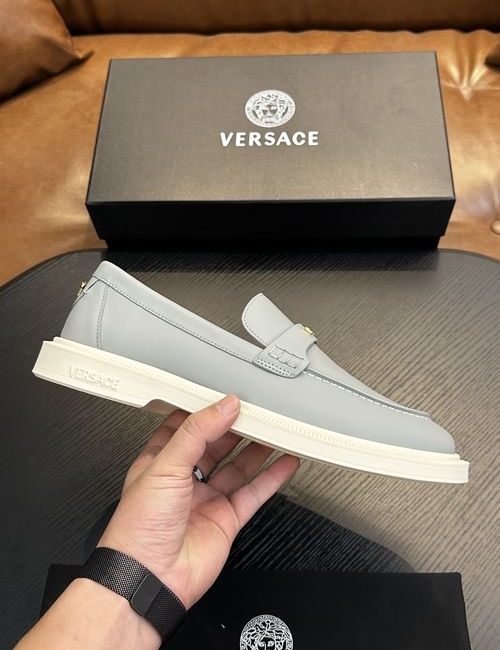 Versace Leather Casual Sneakers With Rubber Sole