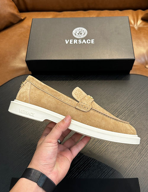 Versace Leather Casual Sneakers With Rubber Sole