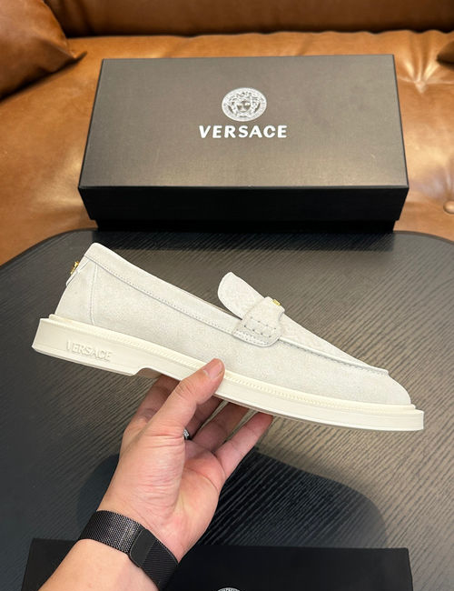 Versace Leather Casual Sneakers With Rubber Sole