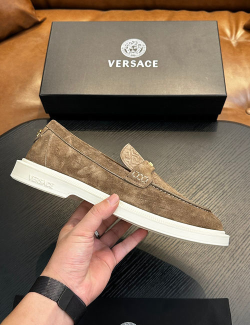 Versace Leather Casual Sneakers With Rubber Sole