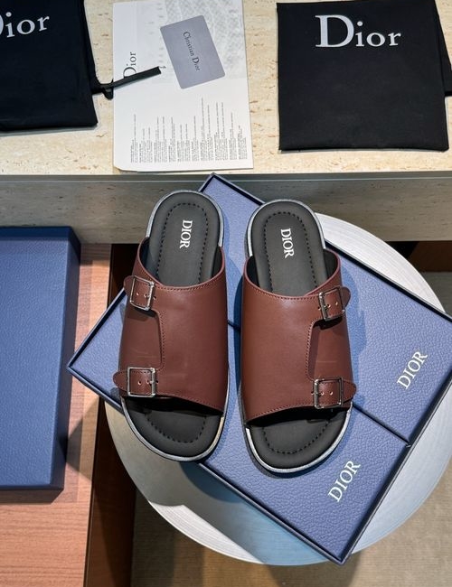 Christian Dior CD Alias Cross Strap Leather Sandals With CD Logo