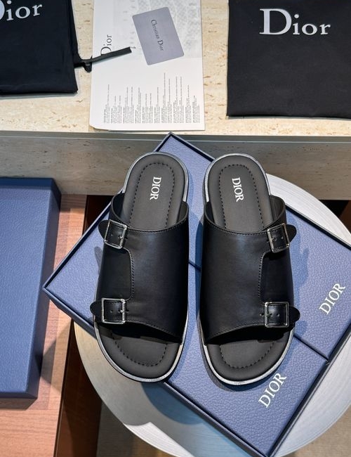 Christian Dior CD Alias Cross Strap Leather Sandals With CD Logo